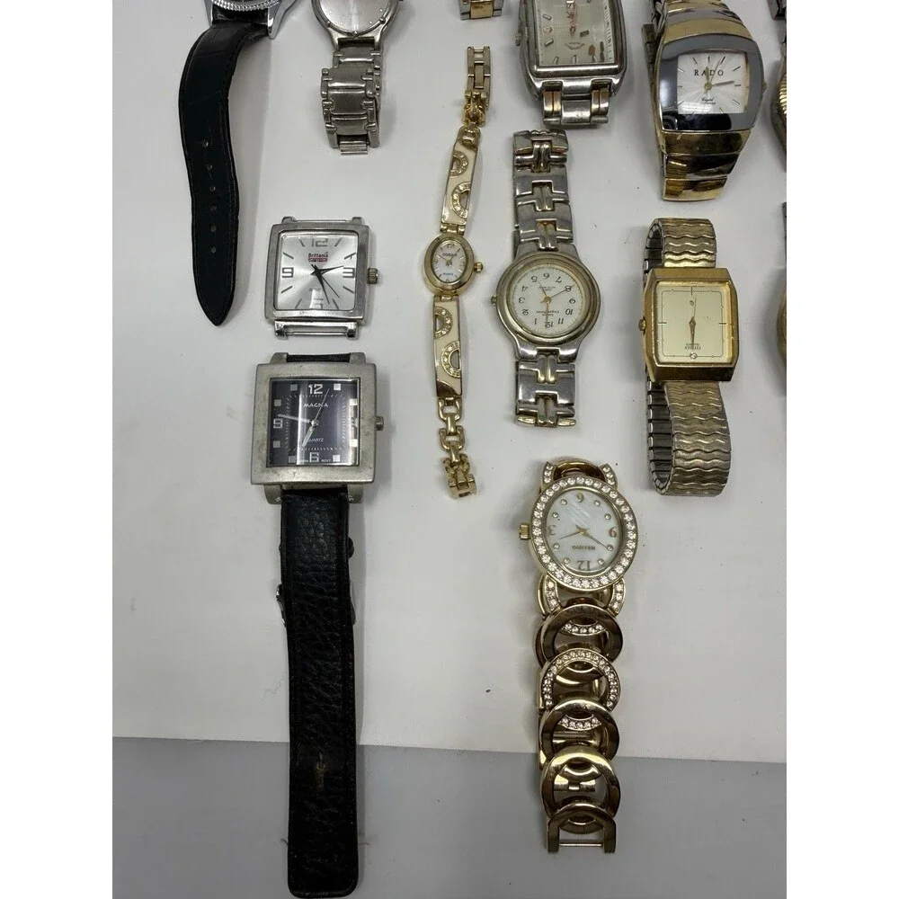Lot of 20+ Mixed Watches Untested As-Is For Parts Repair Men Women Gold Silver